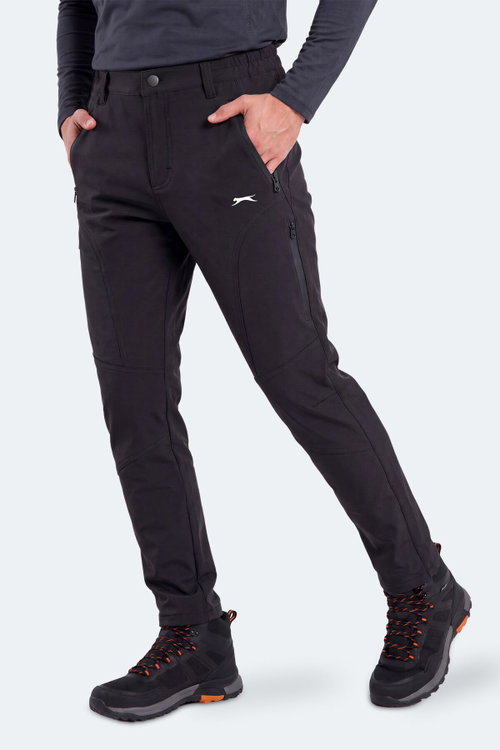 Slazenger COCOA I Erkek İçi Polarlı Rüzgar ve Su Geçirmez Softshell Siyah Pantolon