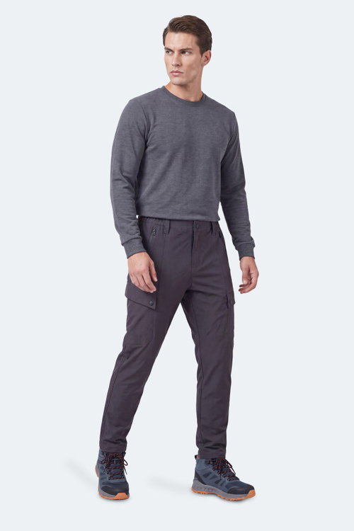 Slazenger COREVA Erkek İçi Polarlı Rüzgar ve Su Geçirmez Softshell Antrasit Pantolon