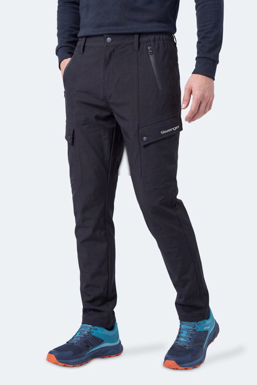 Slazenger COREVA Erkek İçi Polarlı Rüzgar ve Su Geçirmez Softshell Siyah Pantolon