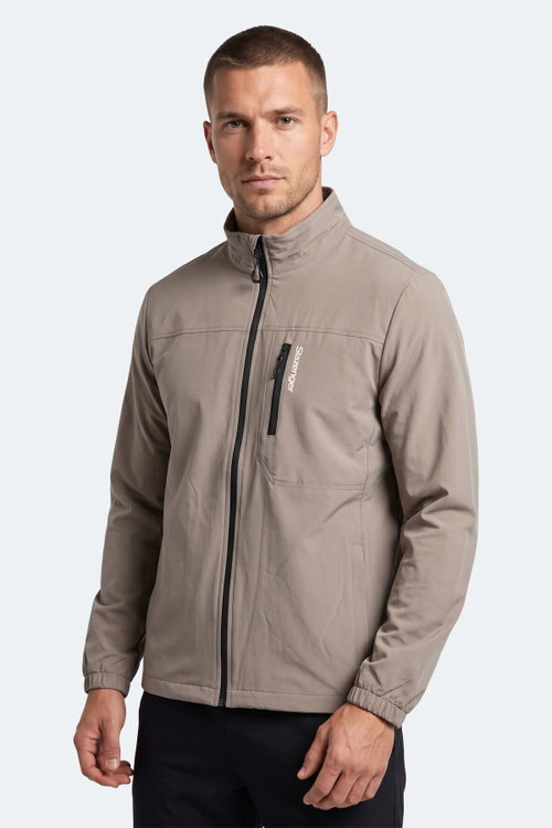 Slazenger CORRAL I Erkek İçi Polarlı Rüzgar ve Su Geçirmez Softshell Bej Mont & Kaban