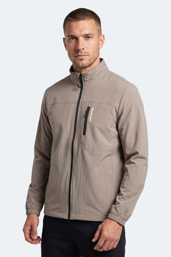 Slazenger CORRAL I Erkek İçi Polarlı Rüzgar ve Su Geçirmez Softshell Bej Mont & Kaban
