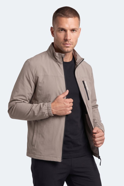 Slazenger CORRAL I Erkek İçi Polarlı Rüzgar ve Su Geçirmez Softshell Bej Mont & Kaban