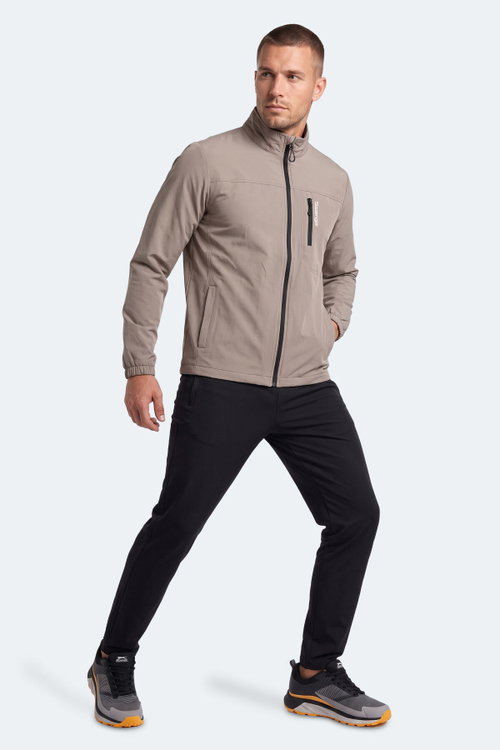 Slazenger CORRAL I Erkek İçi Polarlı Rüzgar ve Su Geçirmez Softshell Bej Mont & Kaban