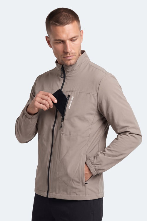 Slazenger CORRAL I Erkek İçi Polarlı Rüzgar ve Su Geçirmez Softshell Bej Mont & Kaban