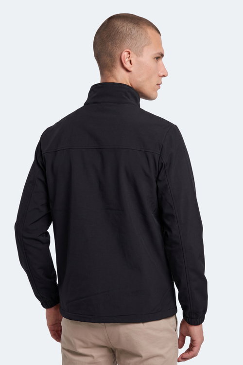 Slazenger CORRAL I Erkek İçi Polarlı Rüzgar ve Su Geçirmez Softshell Siyah Mont & Kaban