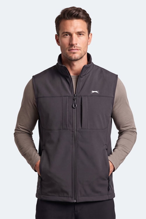 Slazenger CORVEN Erkek Softshell Koyu Gri Yelek