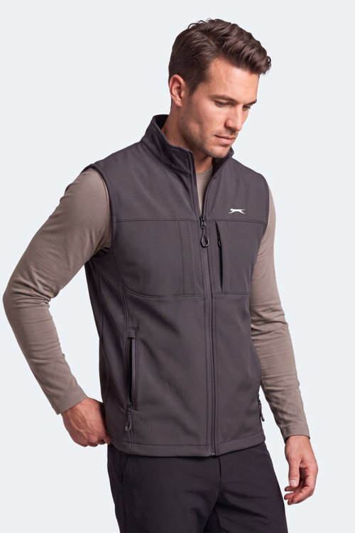 Slazenger CORVEN Erkek Softshell Koyu Gri Yelek
