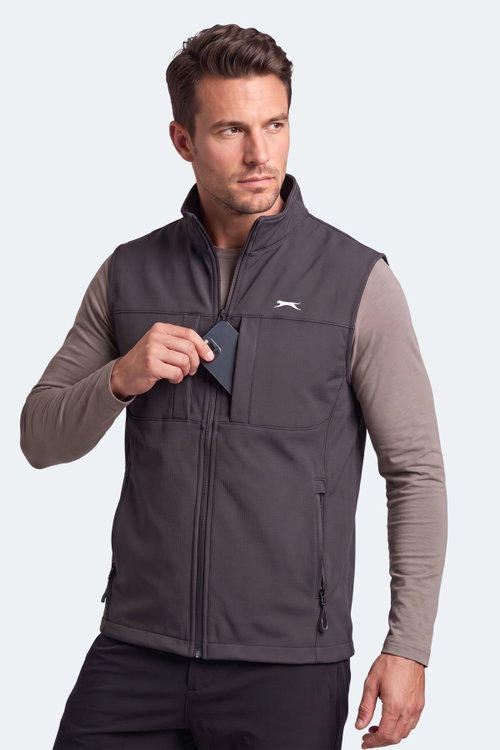 Slazenger CORVEN Erkek Softshell Koyu Gri Yelek