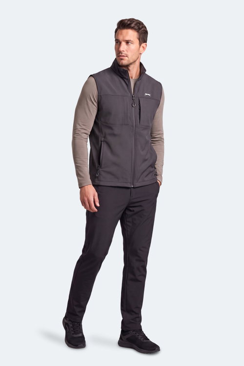 Slazenger CORVEN Erkek Softshell Koyu Gri Yelek