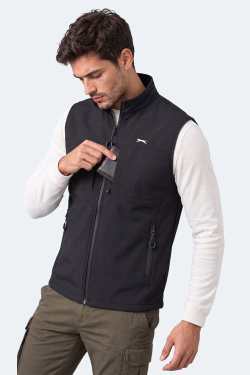 Slazenger CORVEN Erkek Softshell Siyah Yelek