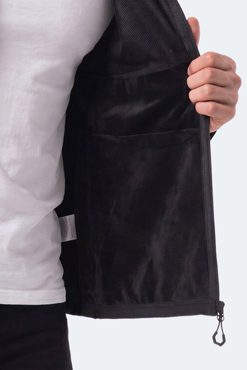 Slazenger COVEX Erkek İçi Polarlı Rüzgar ve Su Geçirmez Softshell Siyah Mont & Kaban