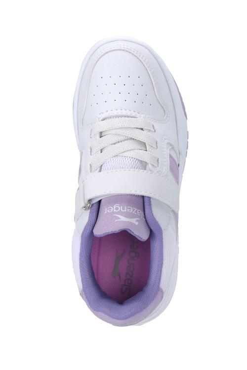 Slazenger CRAFT I Kız Çocuk Cırtlı Beyaz / Lila Günlük Spor Ayakkabısı