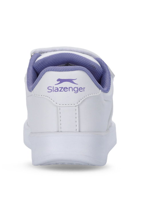 Slazenger CRASH I Kız Çocuk Cırtlı Beyaz / Lila Günlük Spor Ayakkabısı