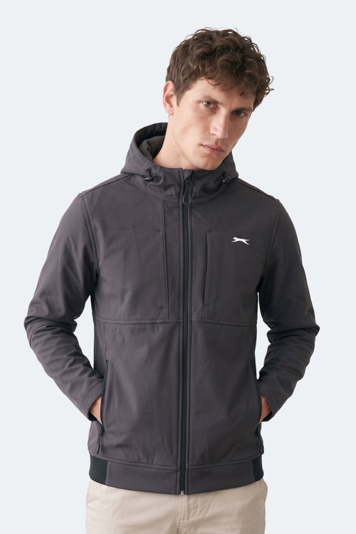 Slazenger CREST I Erkek Dik Yaka Fermuarlı Antrasit Mont & Kaban