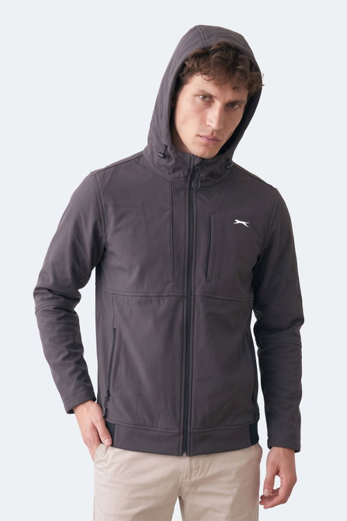 Slazenger CREST I Erkek Dik Yaka Fermuarlı Antrasit Mont & Kaban