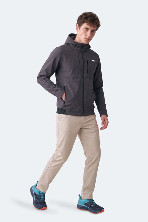 Slazenger CREST I Erkek Dik Yaka Fermuarlı Antrasit Mont & Kaban