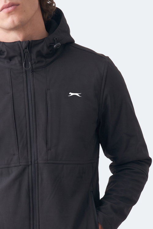 Slazenger CREST I Erkek Dik Yaka Fermuarlı Siyah Mont & Kaban