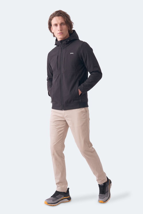 Slazenger CREST I Erkek Dik Yaka Fermuarlı Siyah Mont & Kaban