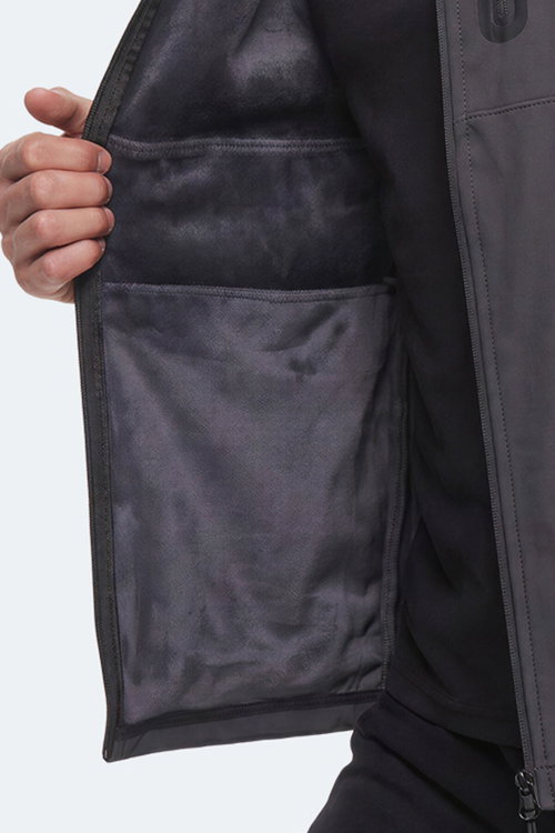 Slazenger CRIMSON I Erkek İçi Polarlı Rüzgar ve Su Geçirmez Softshell Koyu Gri Mont & Kaban