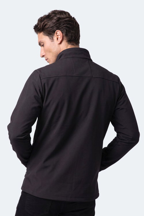 Slazenger CRIMSON I Erkek İçi Polarlı Rüzgar ve Su Geçirmez Softshell Siyah Mont & Kaban
