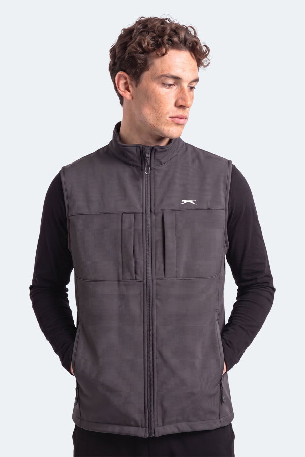 Slazenger CRUISER I Erkek Softshell Koyu Gri Yelek