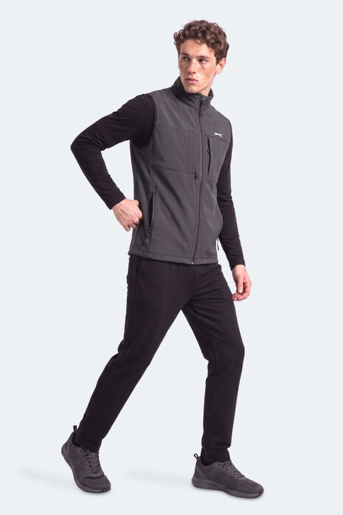 Slazenger CRUISER I Erkek Softshell Koyu Gri Yelek