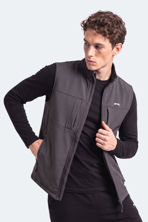 Slazenger CRUISER I Erkek Softshell Koyu Gri Yelek