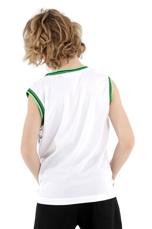 Slazenger DAFINA Erkek Çocuk Kolsuz T-Shirt Beyaz / Yeşil