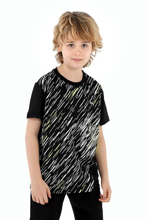 Slazenger DANIHEL Erkek Çocuk T-Shirt Siyah / Sarı