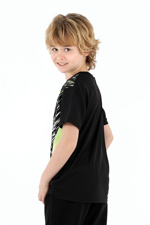 Slazenger DANIHEL Erkek Çocuk T-Shirt Siyah / Sarı