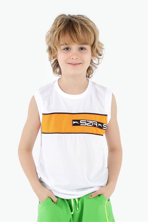 Slazenger DAVORKA Erkek Çocuk Kolsuz T-Shirt Beyaz