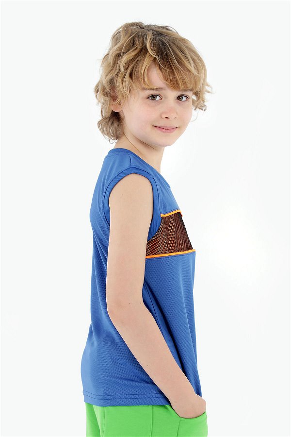 Slazenger DAVORKA Erkek Çocuk Kolsuz T-Shirt Saks Mavi