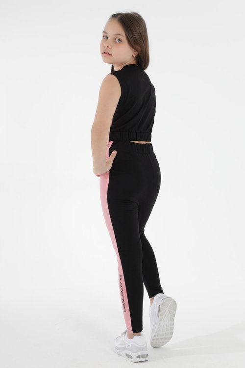 Slazenger DIMAS Kız Çocuk Siyah Tayt Takım