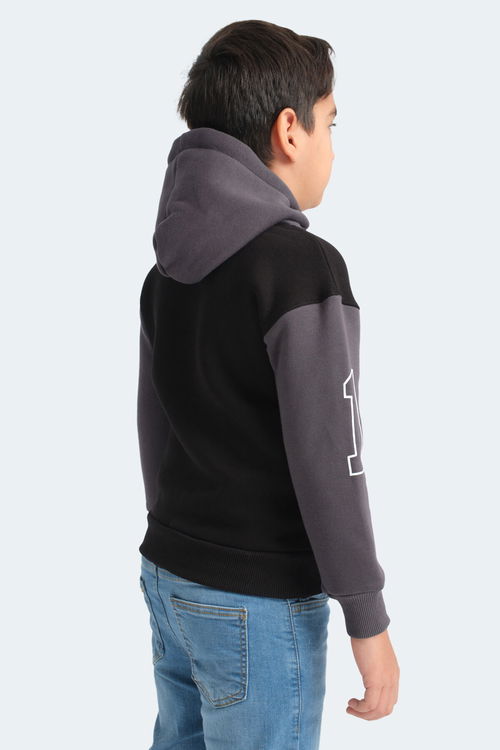 DJURO Unisex Çocuk Sweatshirt Siyah