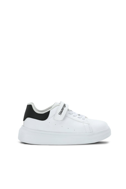 Slazenger DOBBY Unisex Çocuk Cırtlı Beyaz / Siyah Günlük Spor Ayakkabısı
