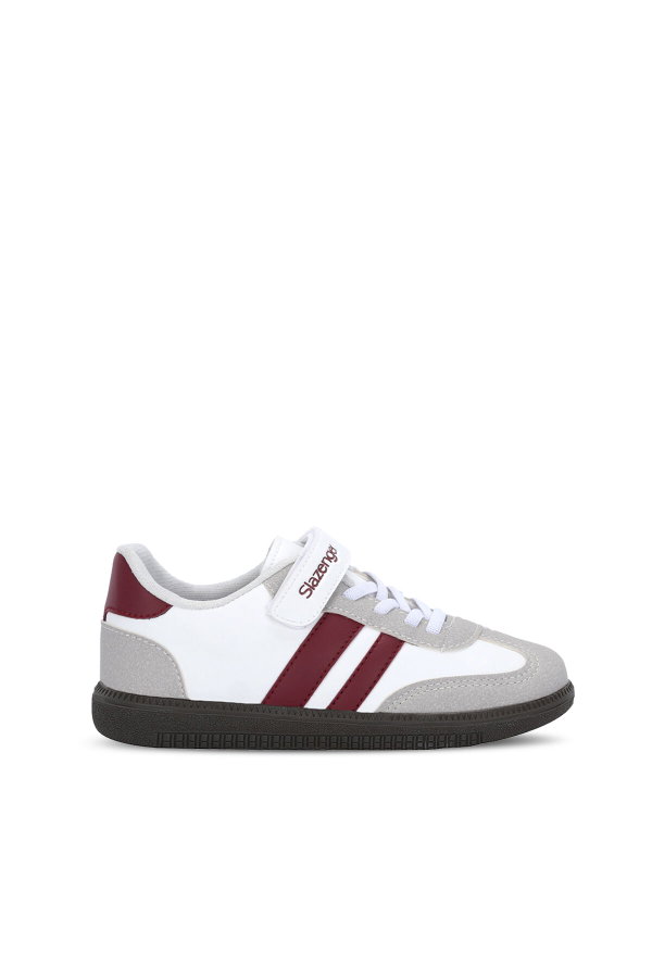 Slazenger DOLPHIN I Unisex Çocuk Cırt Cırtlı Beyaz / Bordo Günlük Spor Ayakkabısı