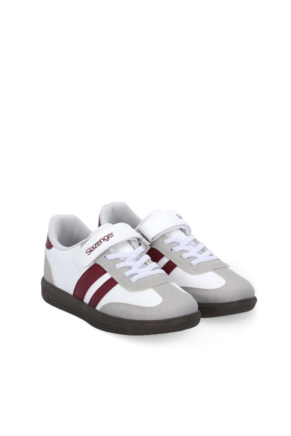 Slazenger DOLPHIN I Unisex Çocuk Cırt Cırtlı Beyaz / Bordo Günlük Spor Ayakkabısı
