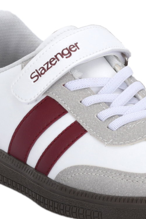 Slazenger DOLPHIN I Unisex Çocuk Cırt Cırtlı Beyaz / Bordo Günlük Spor Ayakkabısı