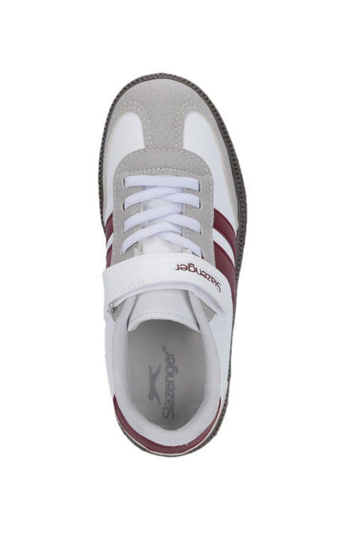 Slazenger DOLPHIN I Unisex Çocuk Cırt Cırtlı Beyaz / Bordo Günlük Spor Ayakkabısı