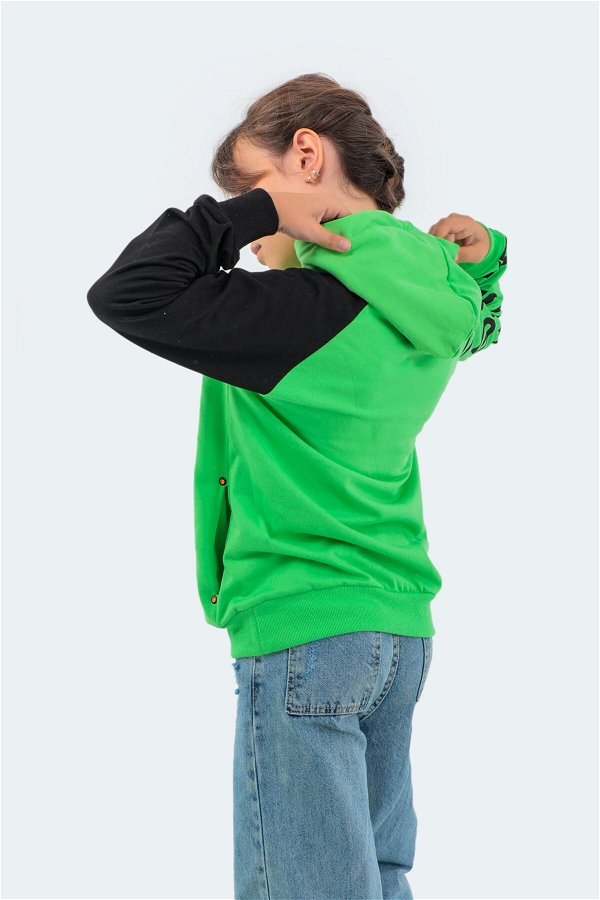 Slazenger DRAVEN Unisex Çocuk Sweatshirt Yeşil / Gri