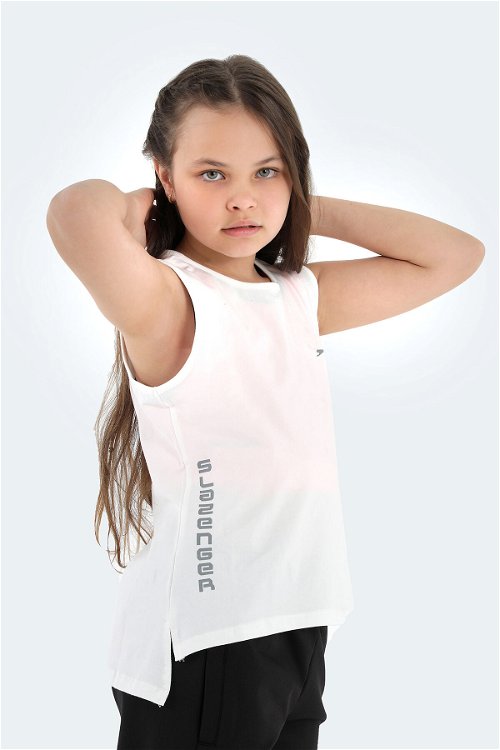 Slazenger DYLAN Kız Çocuk Kolsuz T-Shirt Beyaz