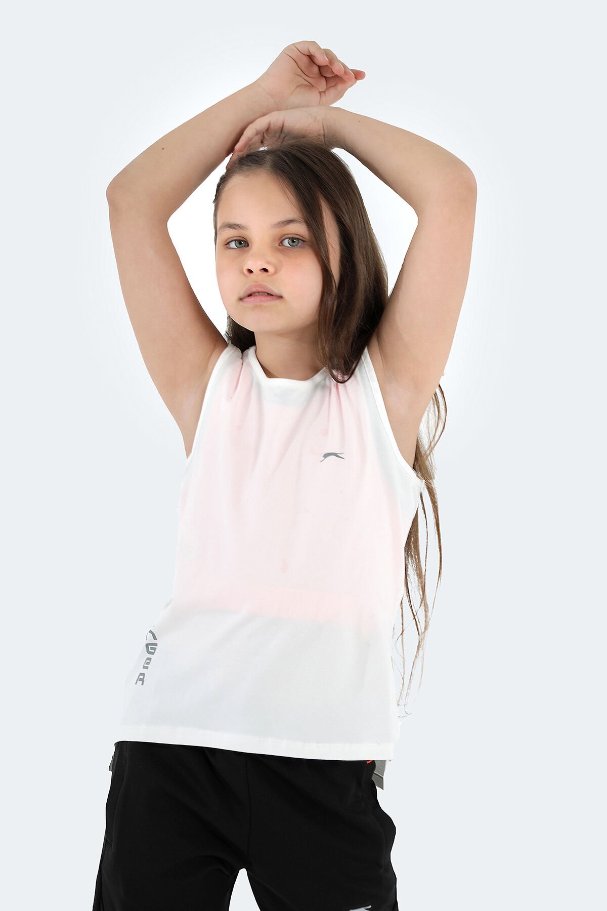 Slazenger DYLAN Kız Çocuk Kolsuz T-Shirt Beyaz - Thumbnail