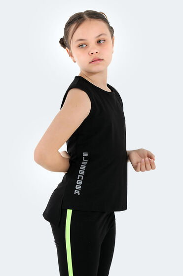 Slazenger DYLAN IN Kız Çocuk Siyah Tişört