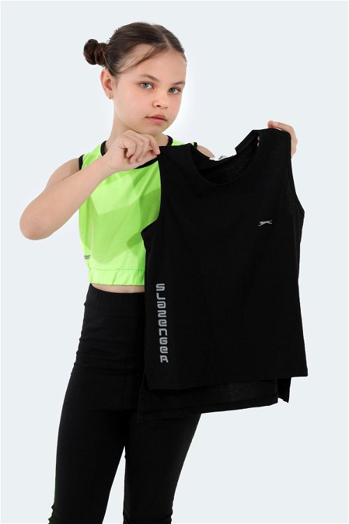 Slazenger DYLAN Kız Çocuk Kolsuz T-Shirt Siyah