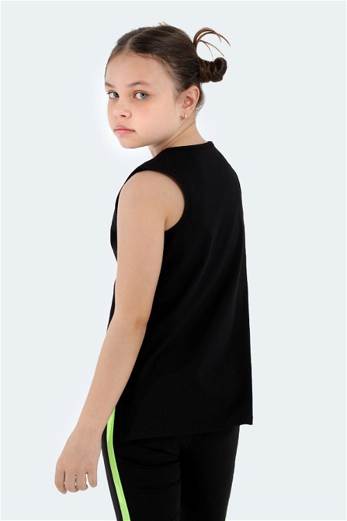 Slazenger DYLAN Kız Çocuk Kolsuz T-Shirt Siyah