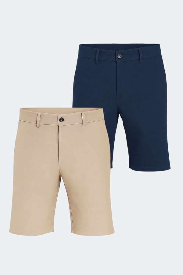 Slazenger EASILY Erkek Şort Bej - Lacivert