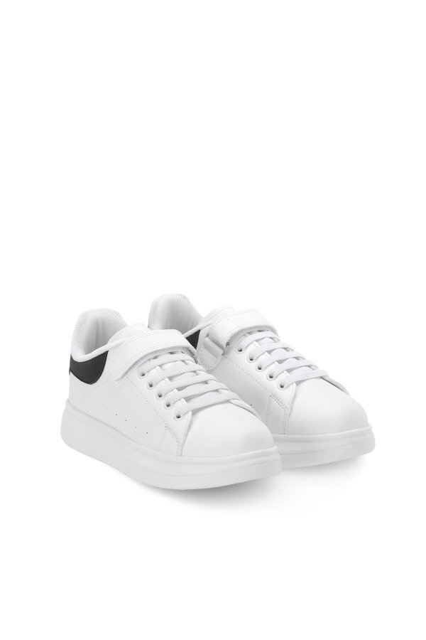 Slazenger EQUAL IN Unisex Çocuk Cırtlı Beyaz / Siyah Günlük Spor Ayakkabısı