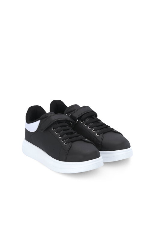 Slazenger EQUAL Unisex Çocuk Cırtlı Siyah / Beyaz Günlük Spor Ayakkabısı