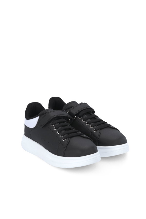 Slazenger EQUAL Unisex Çocuk Cırtlı Siyah / Beyaz Günlük Spor Ayakkabısı