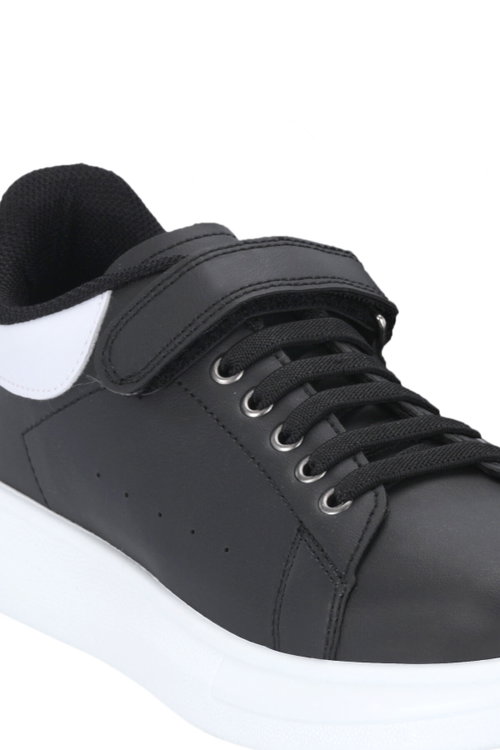 Slazenger EQUAL Unisex Çocuk Cırtlı Siyah / Beyaz Günlük Spor Ayakkabısı